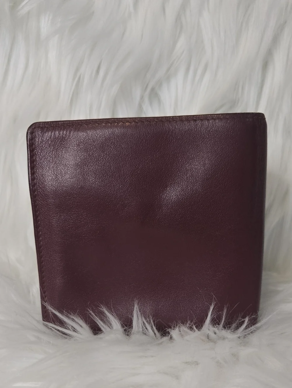 Cartier Vintage Burgundy Bi-fold Wallet With Coin Pocket